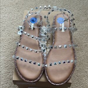 Cushionaire Women's Clear Studded Sandals
